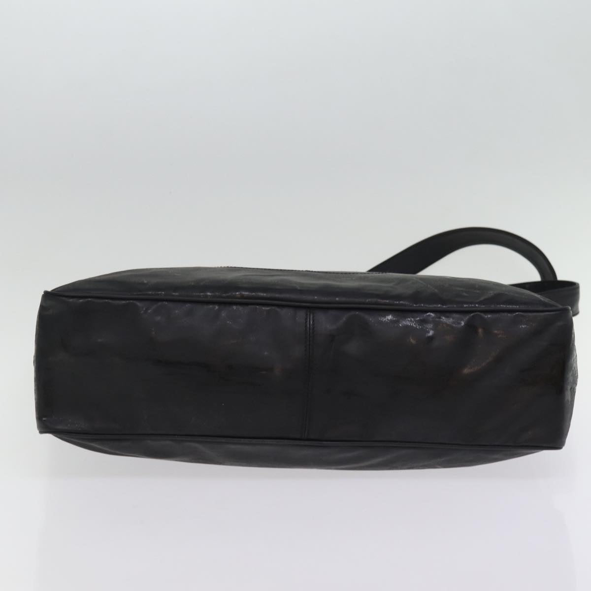 CHANEL Chain Shoulder Bag Coated Canvas Black CC Auth ep4383