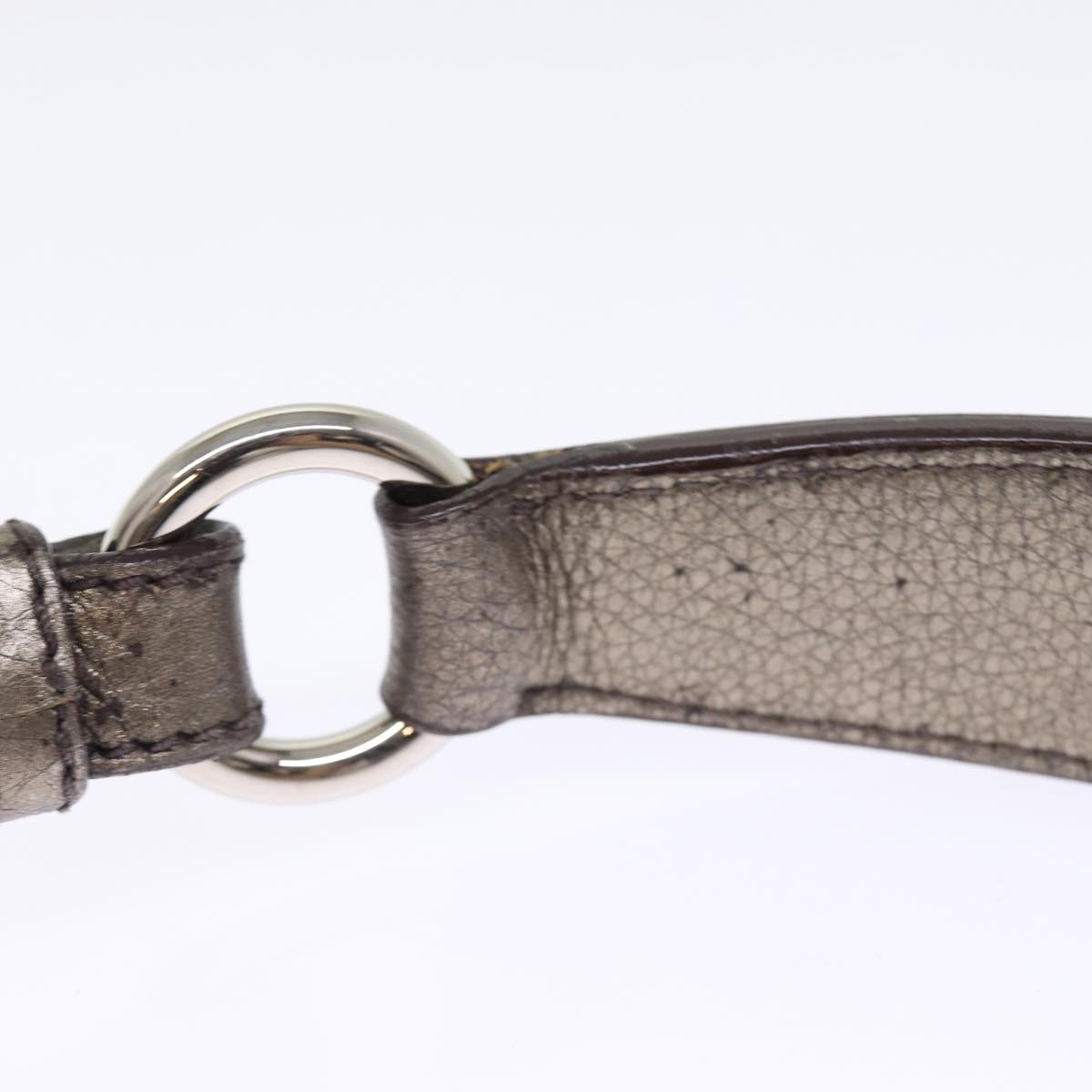 PRADA Shoulder Bag Leather Silver Auth ep4586