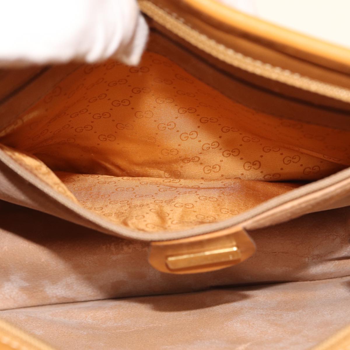 GUCCI Shoulder Bag Canvas Beige 001 23 1036 Auth ep4601