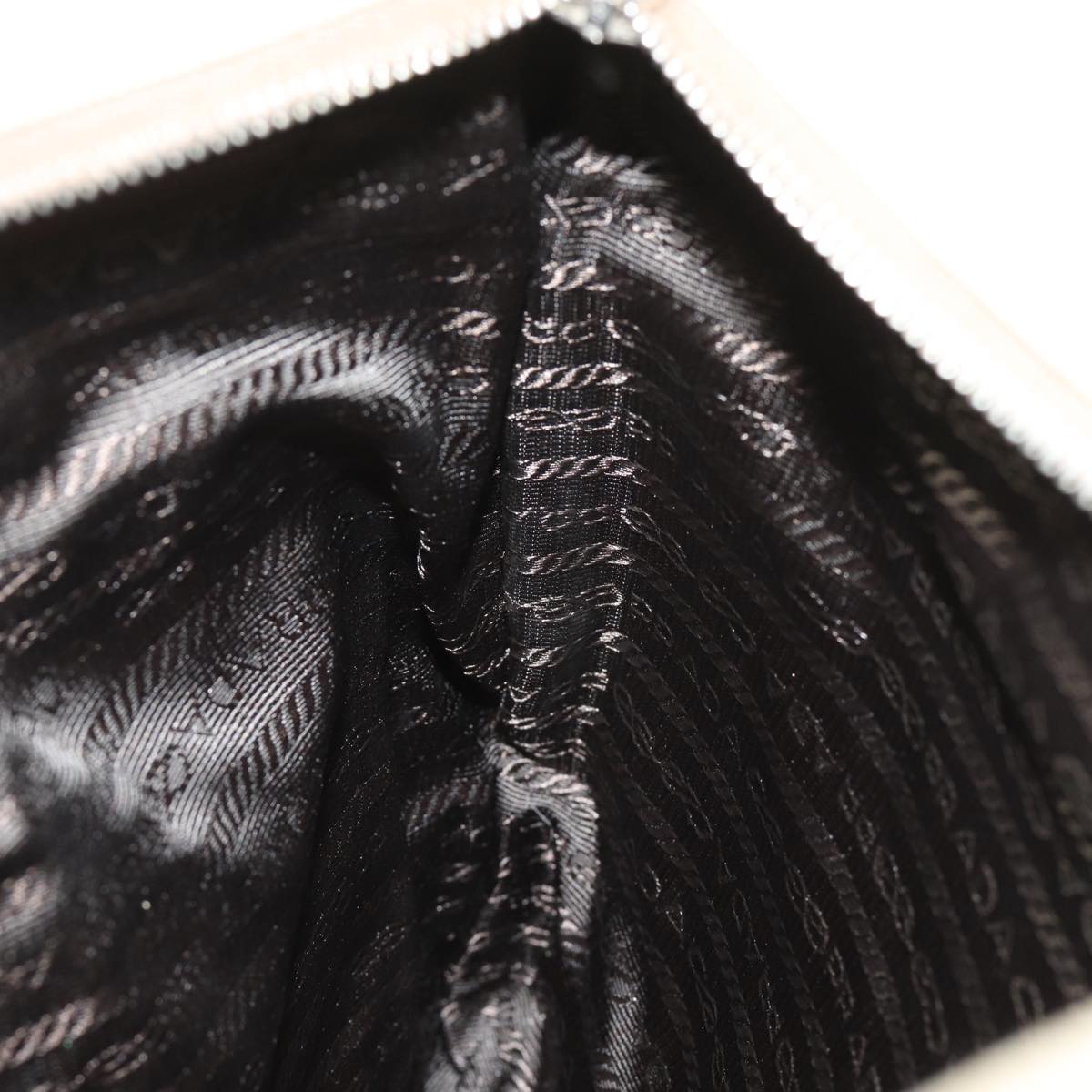 PRADA Hand Bag Canvas Beige Auth ep4722