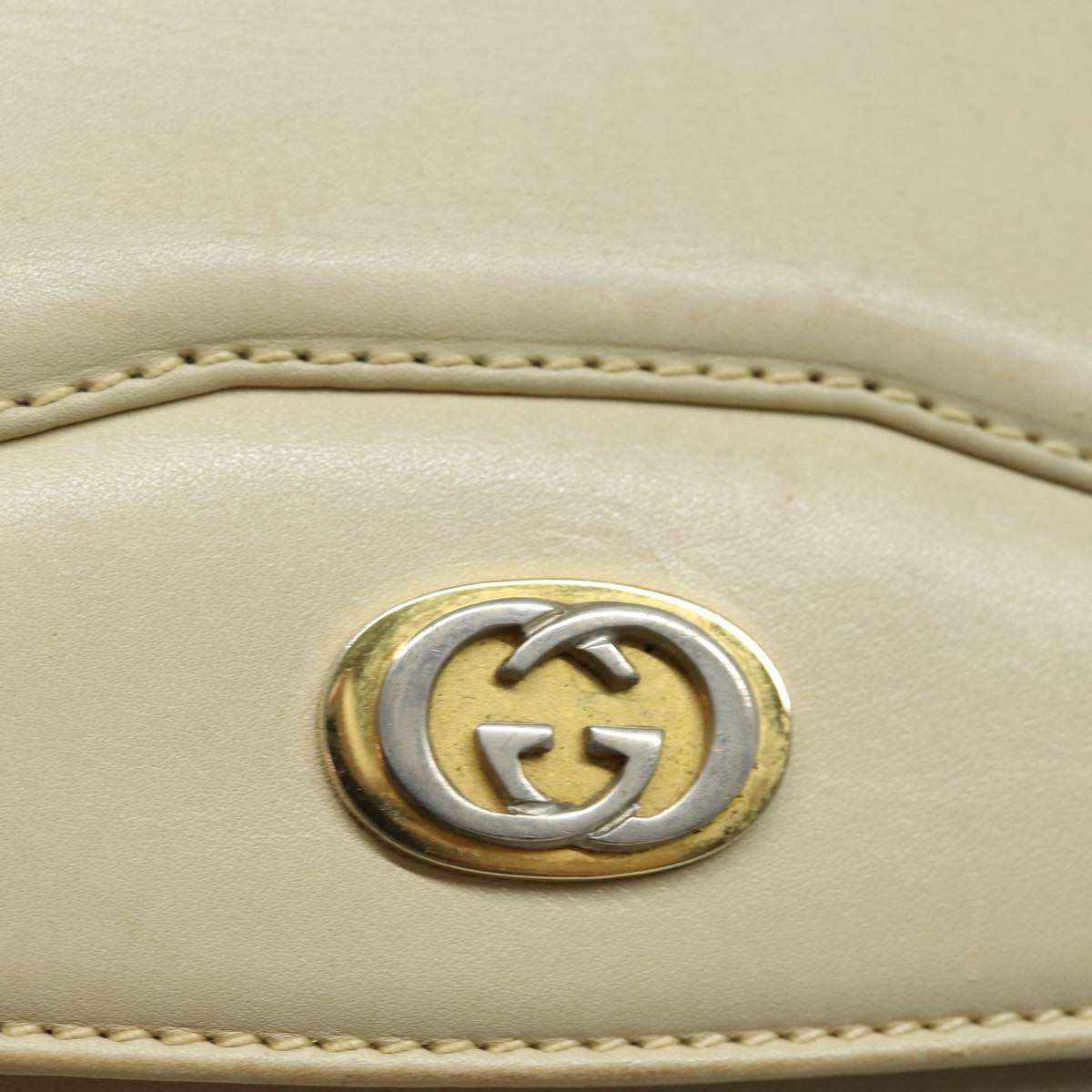 GUCCI Shoulder Bag Leather Cream 004 406 0105 Auth ep5064