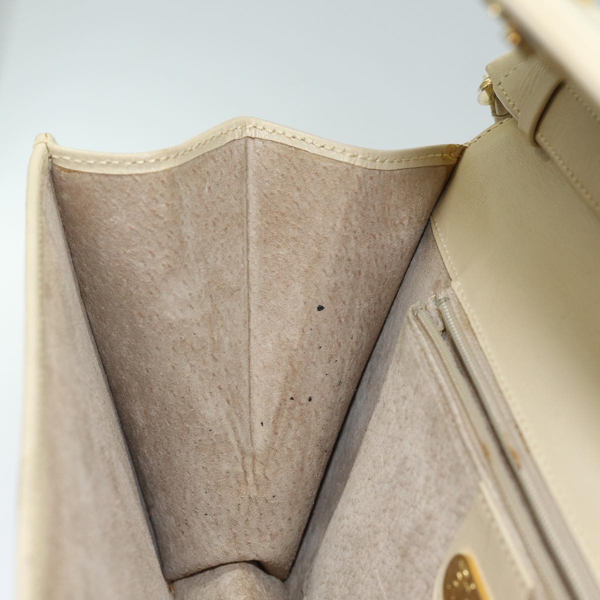 GUCCI Shoulder Bag Leather Cream 004 406 0105 Auth ep5064