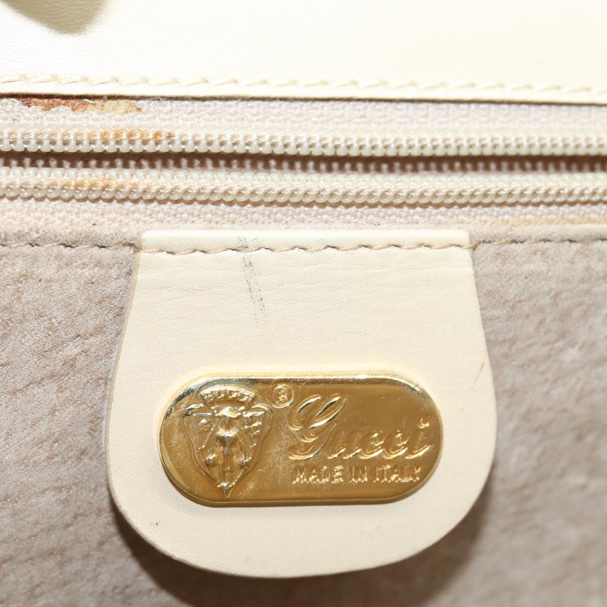 GUCCI Shoulder Bag Leather Cream 004 406 0105 Auth ep5064