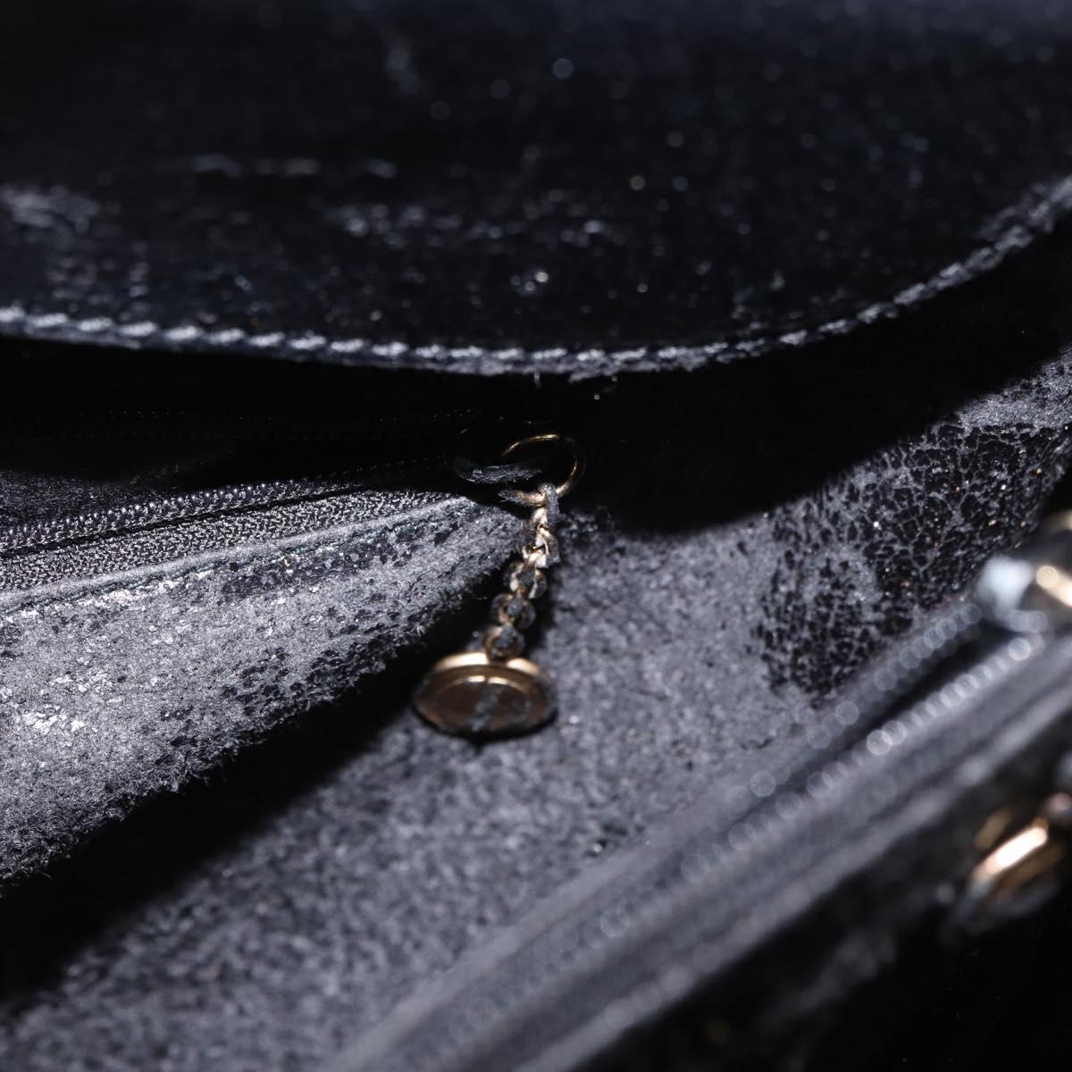 GUCCI Bamboo Hand Bag Leather Black Gold 002 1186 0259 Auth ep5273