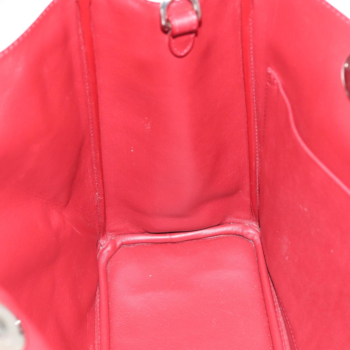 Christian Dior Hand Bag Leather 2way Silver White Auth ep5275AV