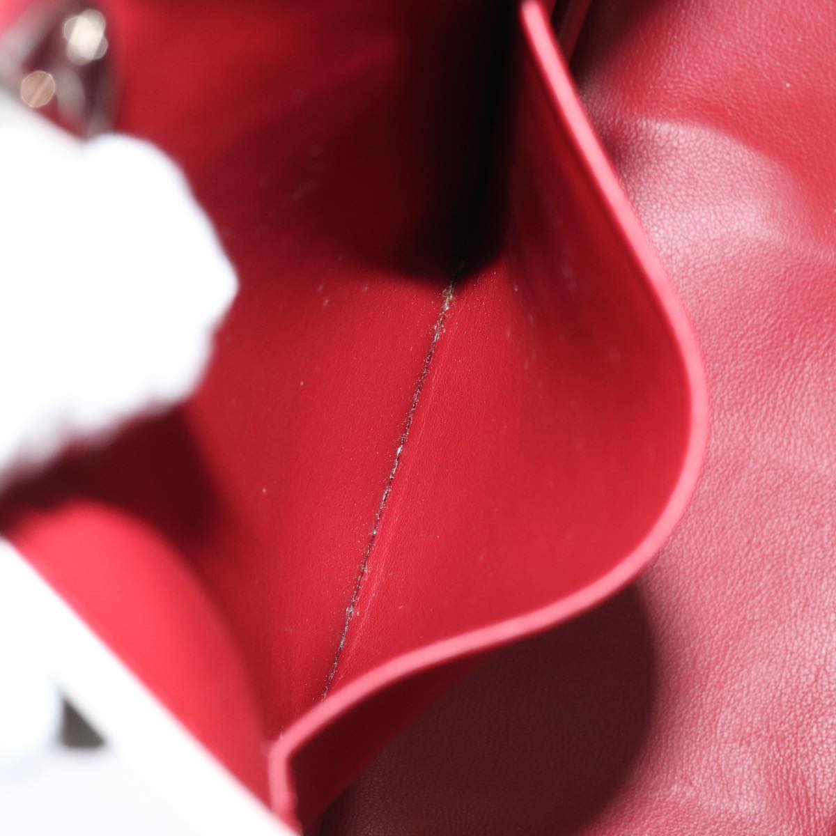 Christian Dior Hand Bag Leather 2way Silver White Auth ep5275AV