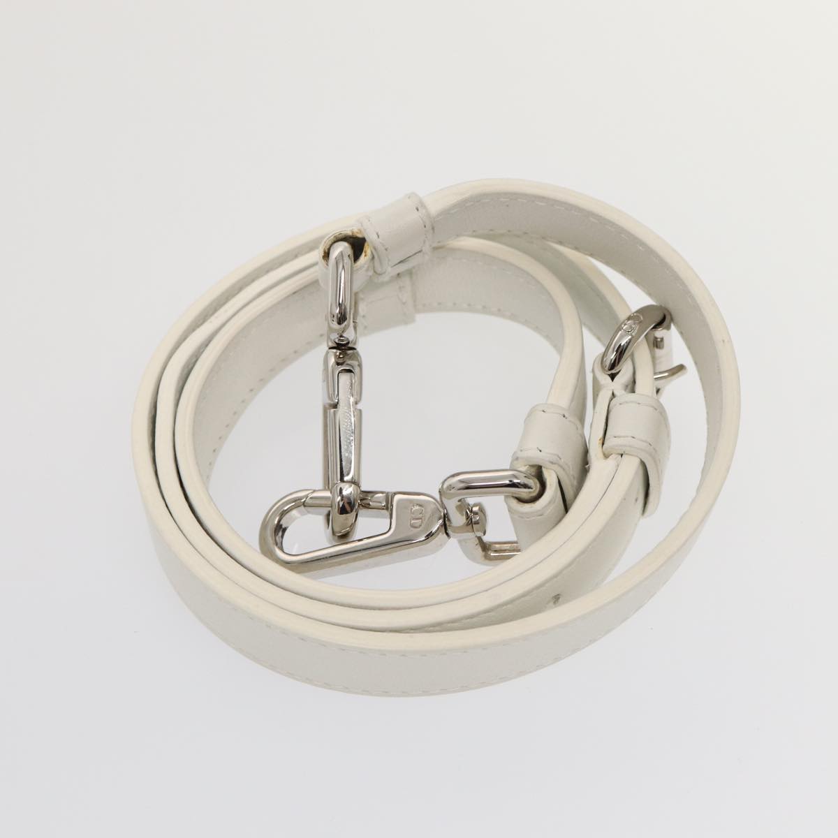 Christian Dior Hand Bag Leather 2way Silver White Auth ep5275AV