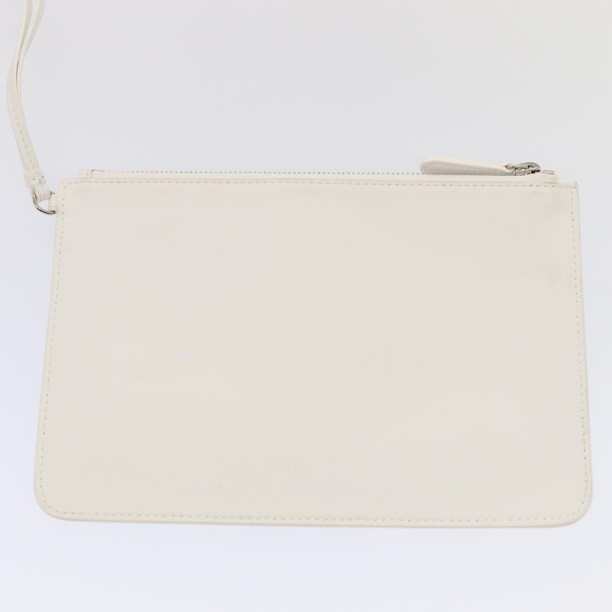 Christian Dior Hand Bag Leather 2way Silver White Auth ep5275AV