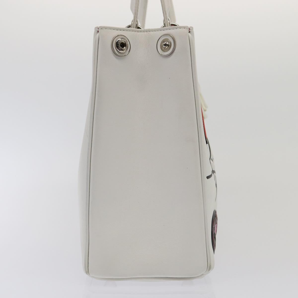 Christian Dior Hand Bag Leather 2way Silver White Auth ep5275SAV