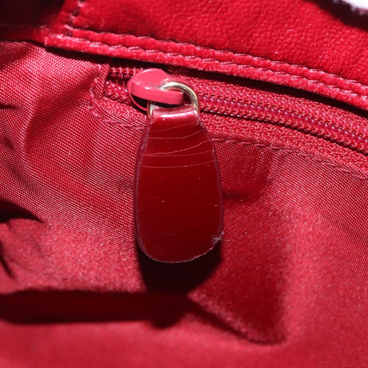 Christian Dior Canage Accessory Pouch Leather Red Gold Auth ep5334