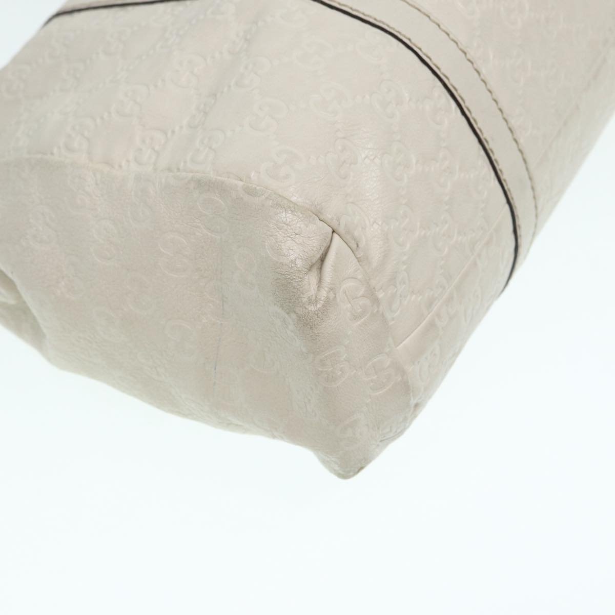 GUCCI GG Canvas Guccissima Hand Bag White Gold 211935 Auth ep5377