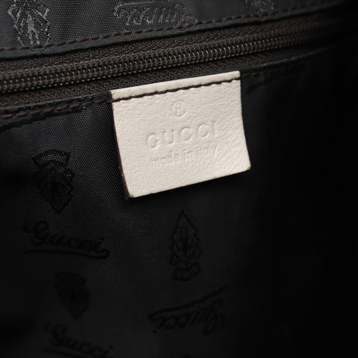GUCCI GG Canvas Guccissima Hand Bag White Gold 211935 Auth ep5377