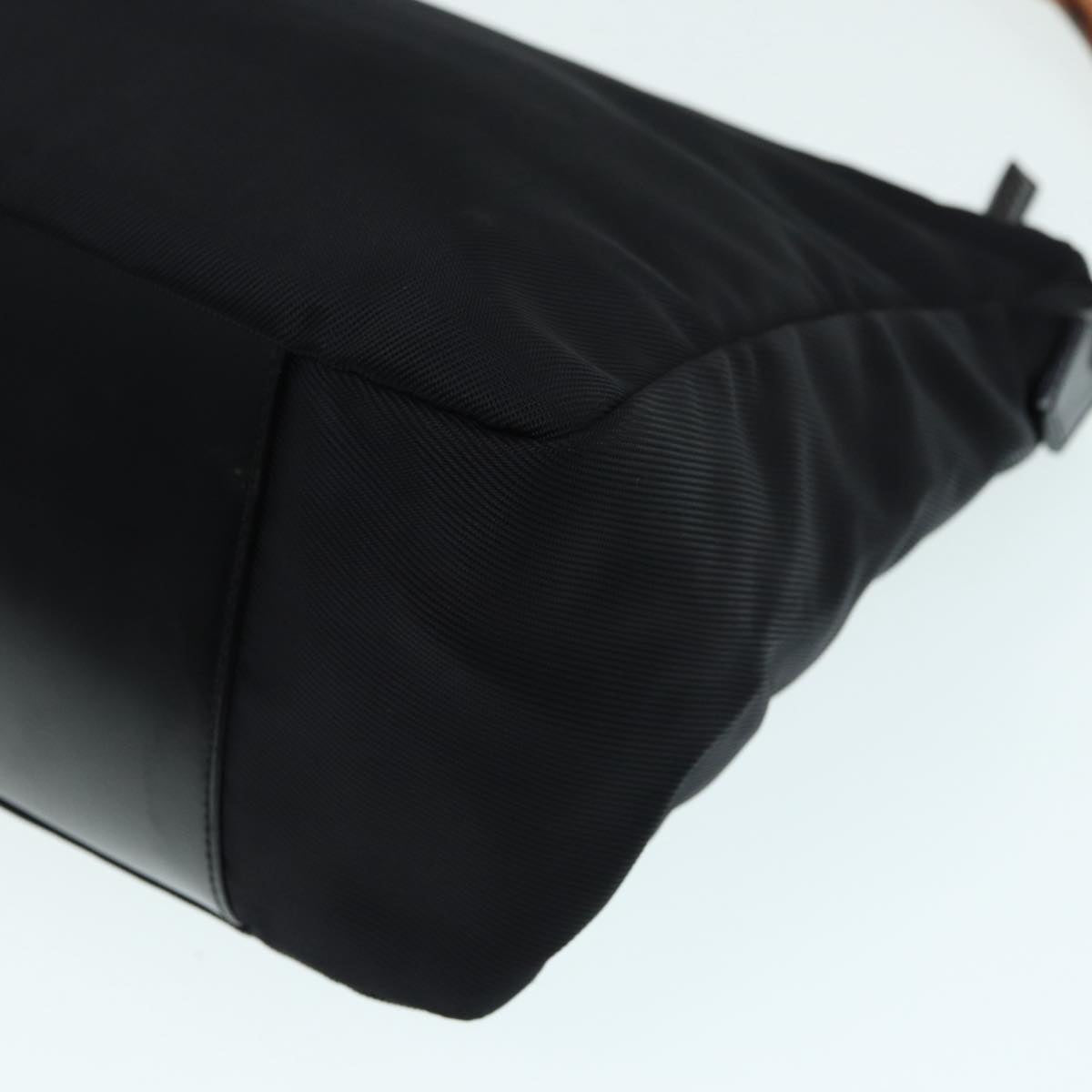 GUCCI Bamboo Hand Bag Nylon Black Silver 000 0509 Auth ep5387