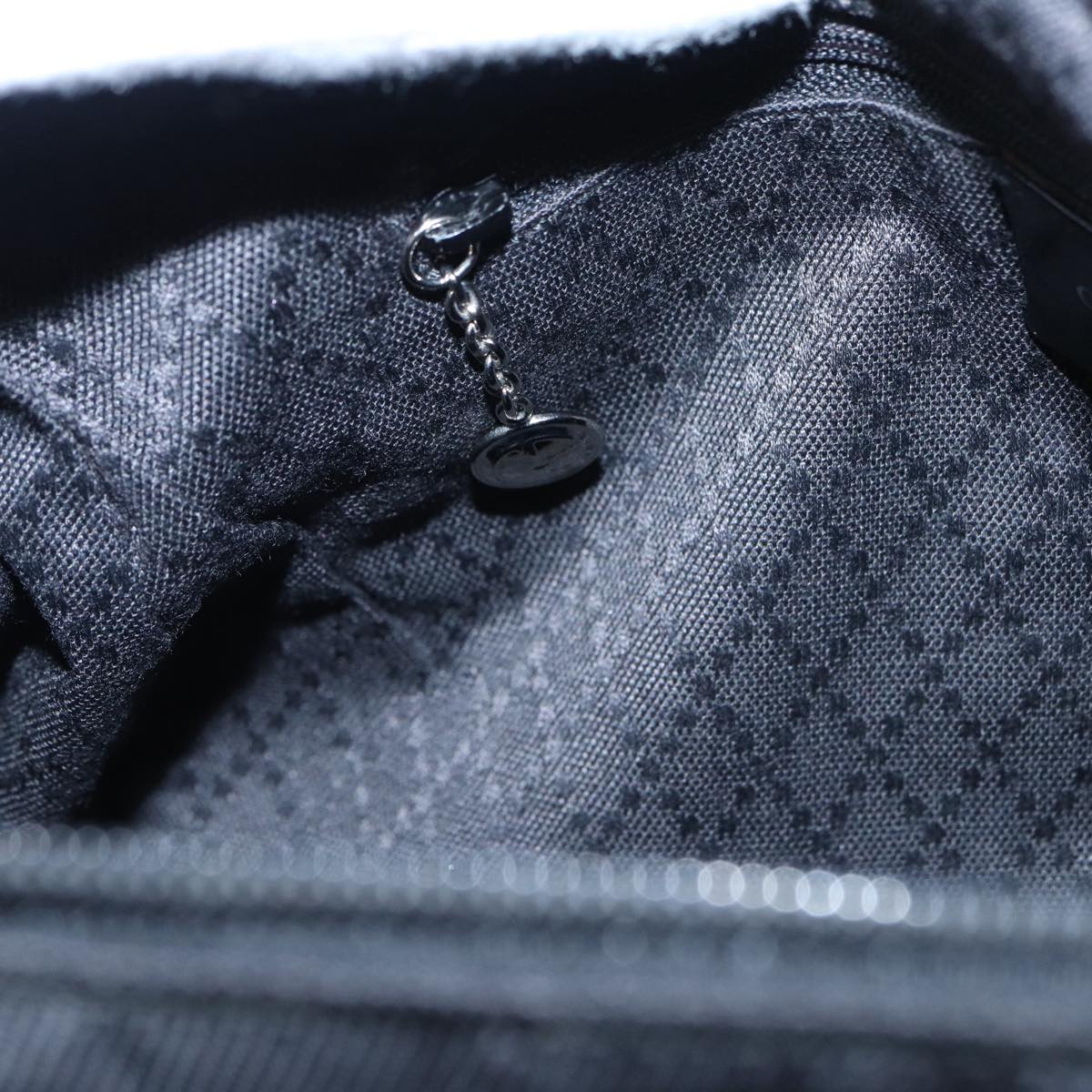 GUCCI Bamboo Hand Bag Nylon Black Silver 000 0509 Auth ep5387