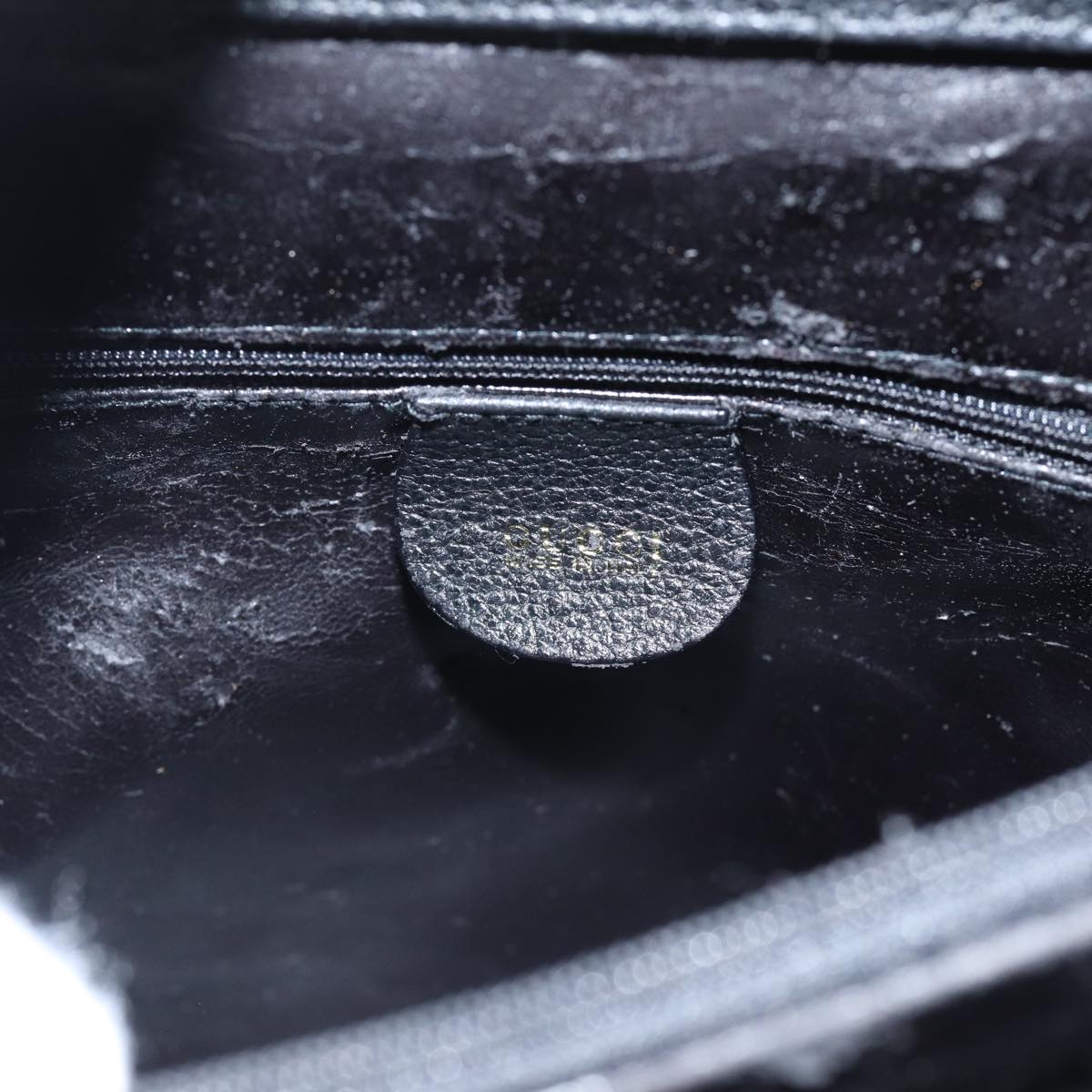 GUCCI Bamboo Hand Bag Suede Leather Black Gold 002 1186 0260 Auth ep5511