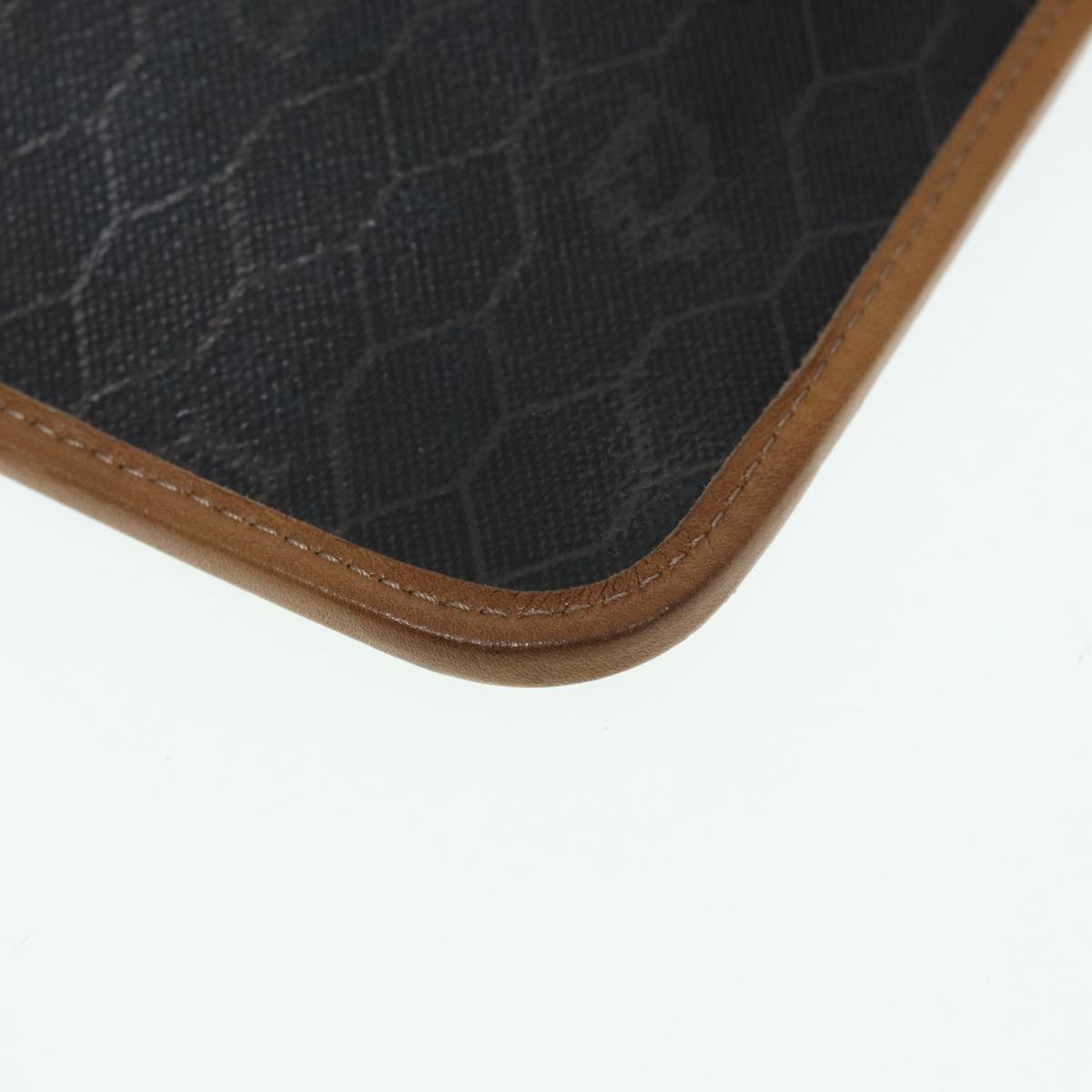 Christian Dior Chain Shoulder Bag PVC Leather Black Brown gold Auth ep5515