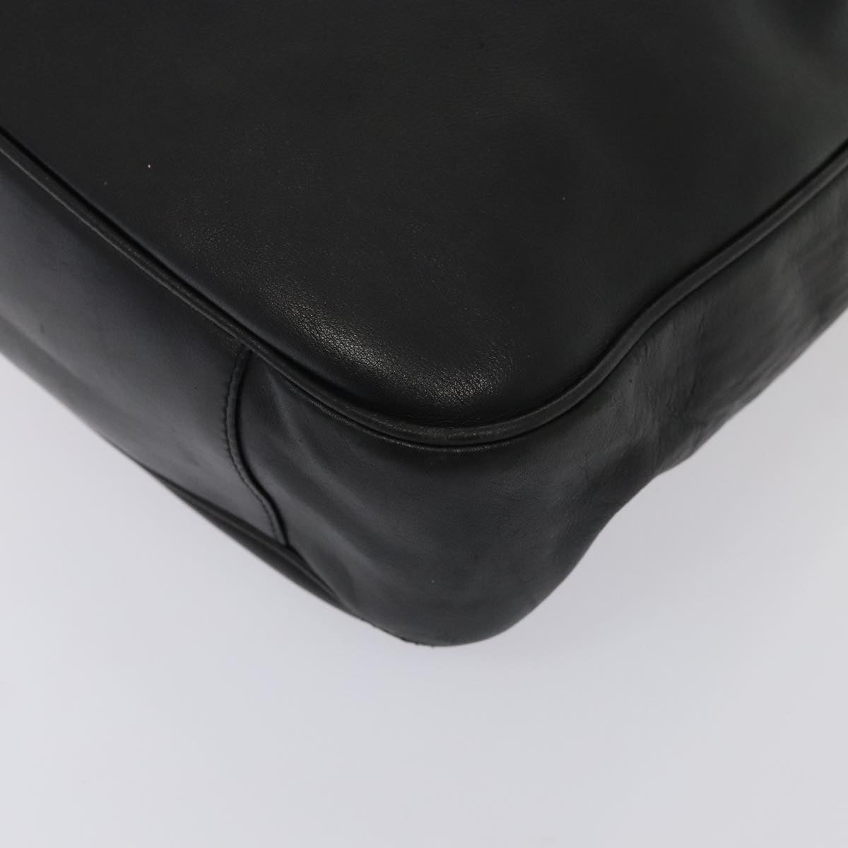 GUCCI Bamboo Shoulder Bag Leather 2way Black Gold 001 1998 1577 Auth ep5534