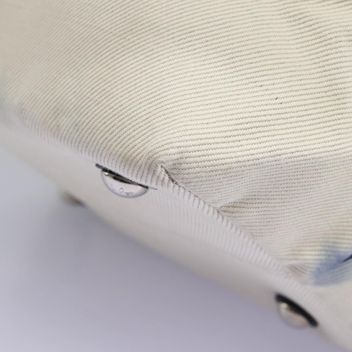 LOUIS VUITTON Cabas PM Tote Bag Canvas White Blue M94504 LV Auth ep5538