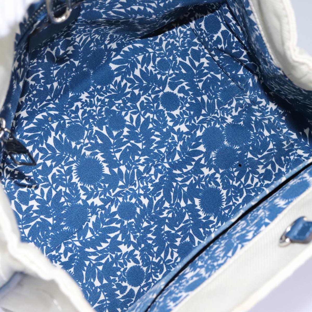 LOUIS VUITTON Cabas PM Tote Bag Canvas White Blue M94504 LV Auth ep5538