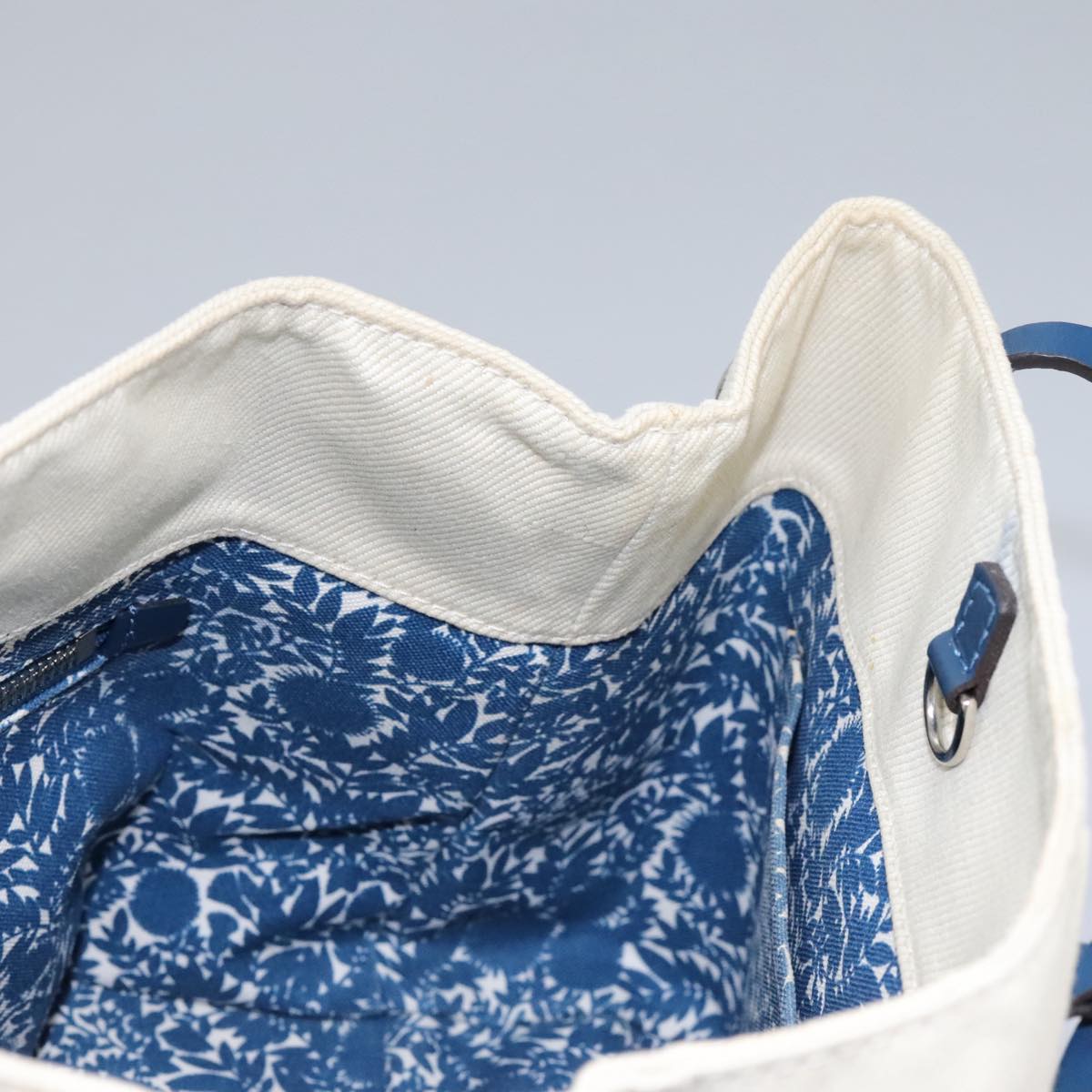 LOUIS VUITTON Cabas PM Tote Bag Canvas White Blue M94504 LV Auth ep5538