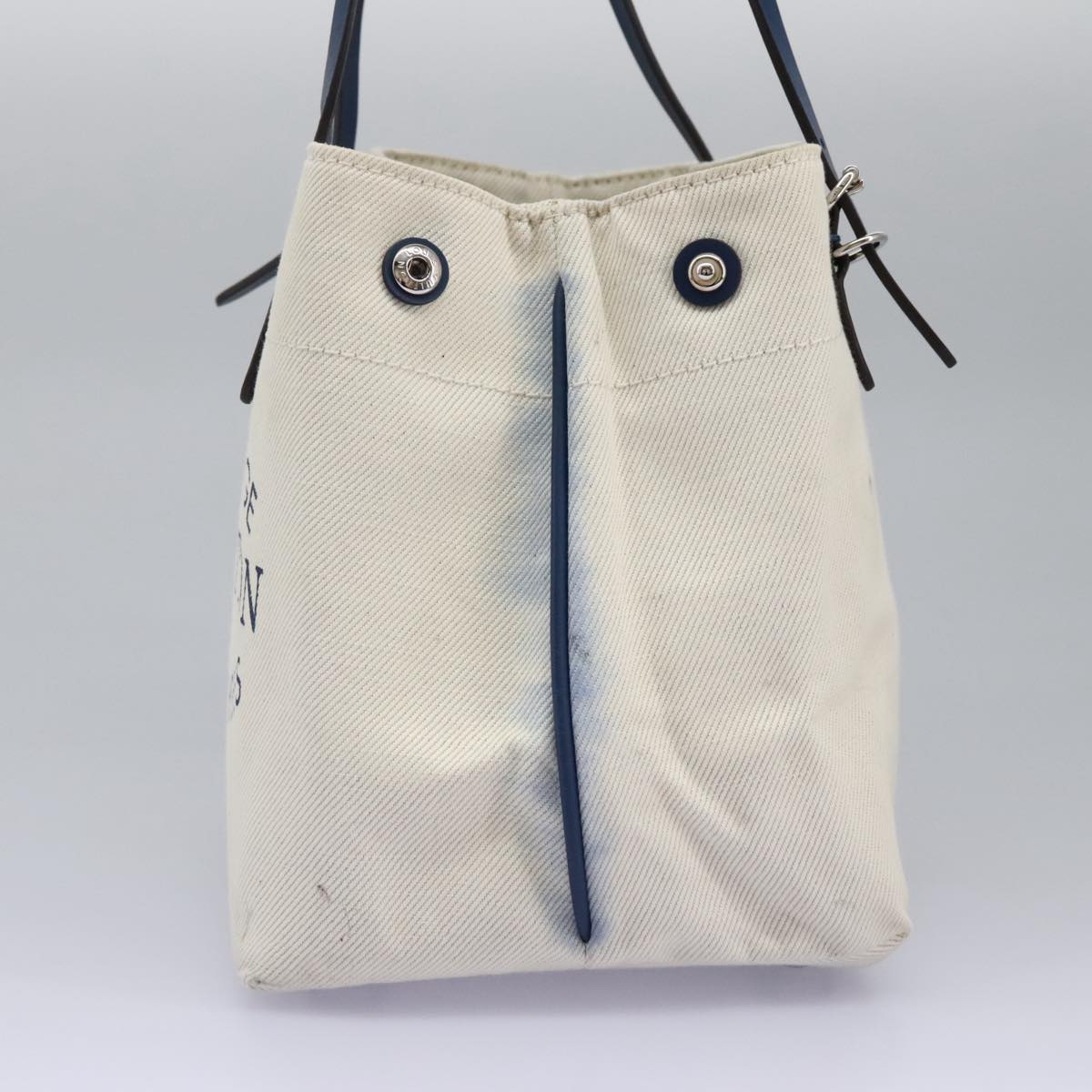 LOUIS VUITTON Cabas PM Tote Bag Canvas White Blue M94504 LV Auth ep5538