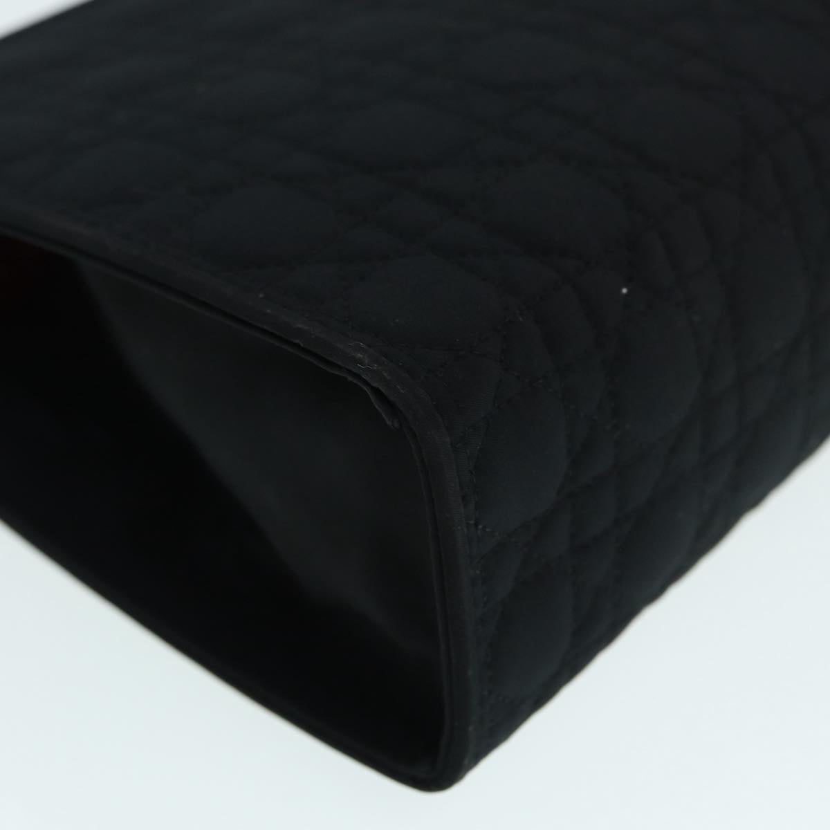 Christian Dior Canage Pouch Nylon Black Gold Auth ep5643