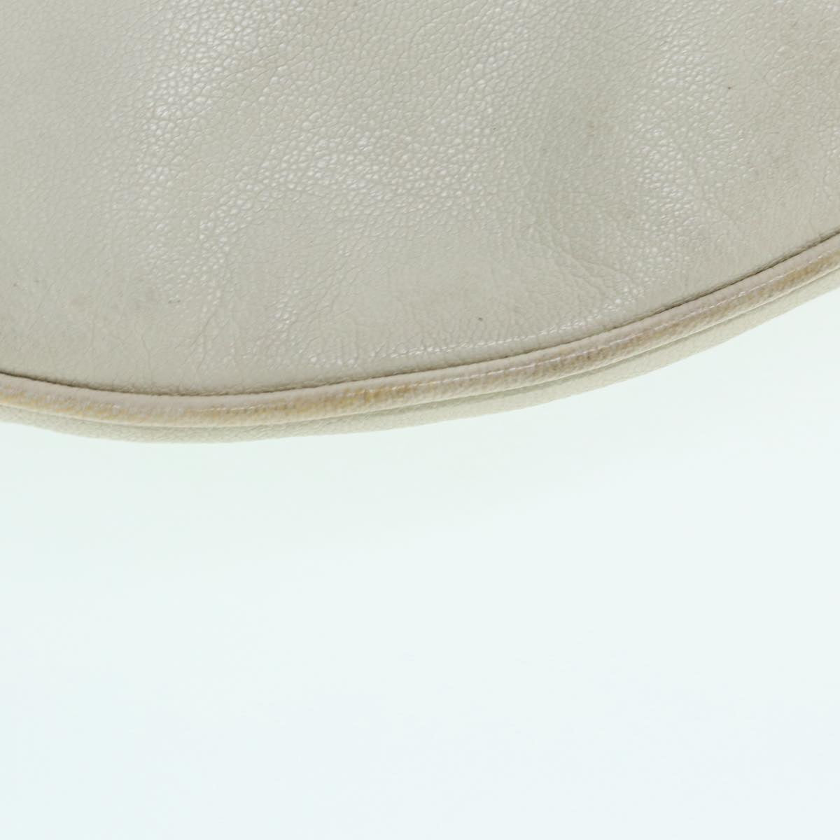 GUCCI Horsebit Shoulder Bag Leather Beige Gold 170013 Auth ep5698