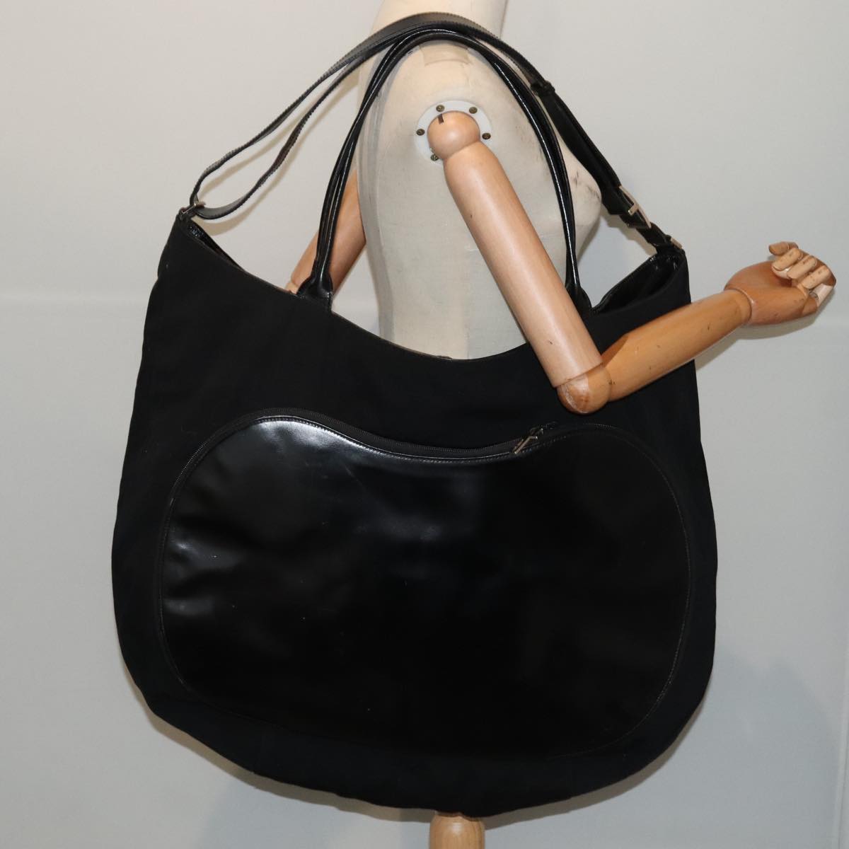 GUCCI Boston Bag Canvas Leather 2way Black Auth ep5717
