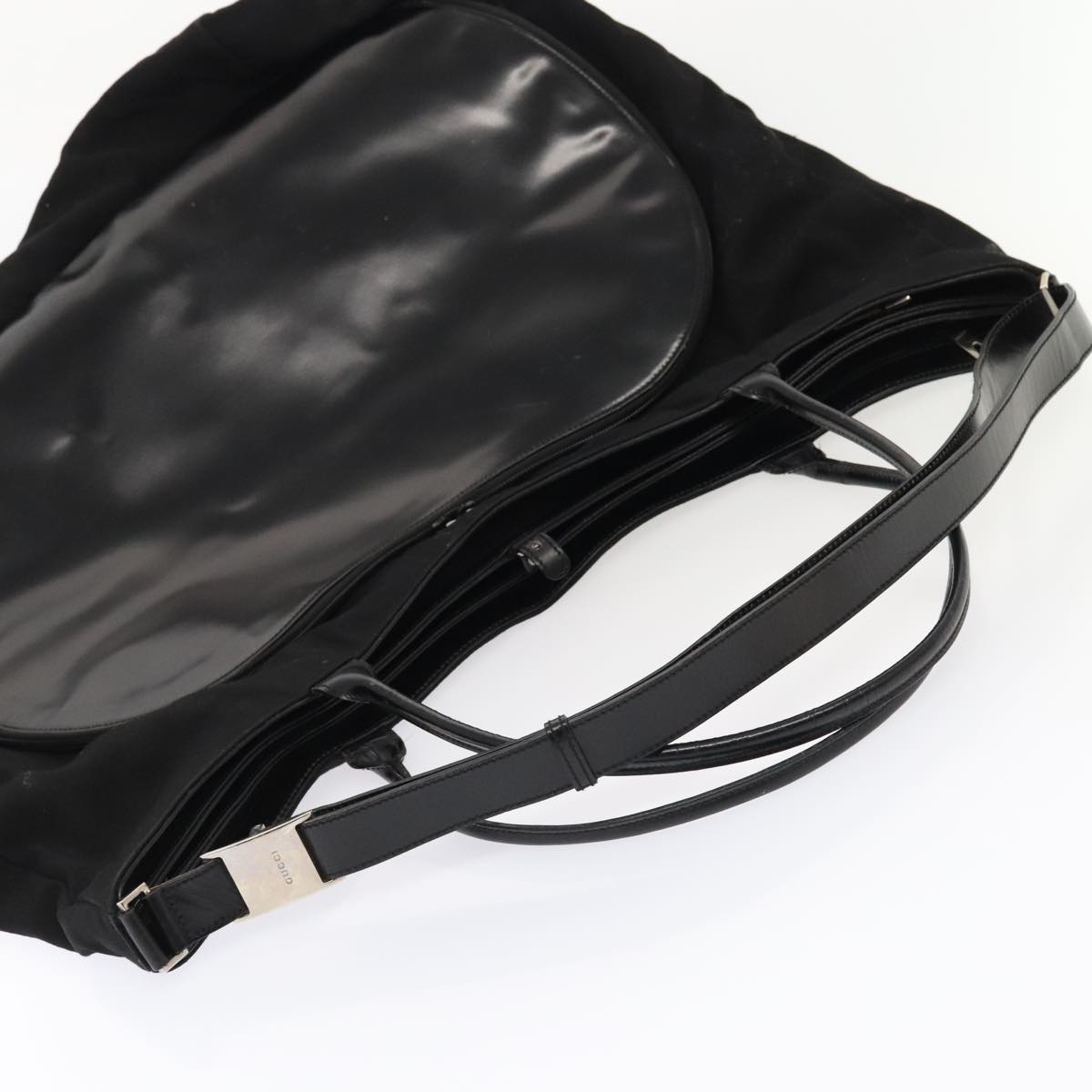 GUCCI Boston Bag Canvas Leather 2way Black Auth ep5717