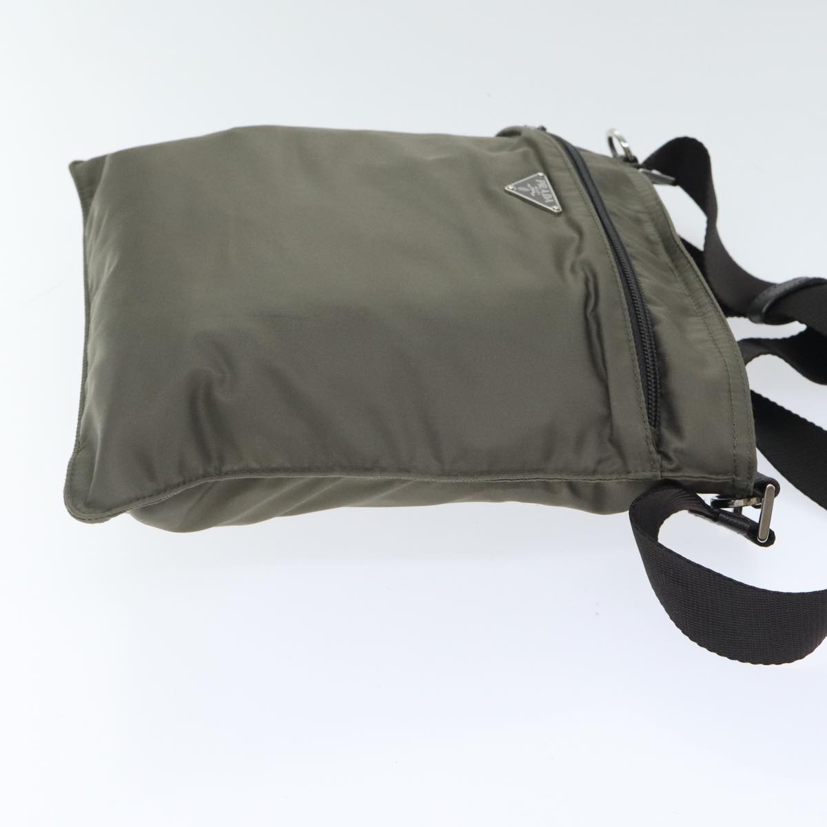 PRADA Shoulder Bag Nylon Gray Silver Auth ep5770