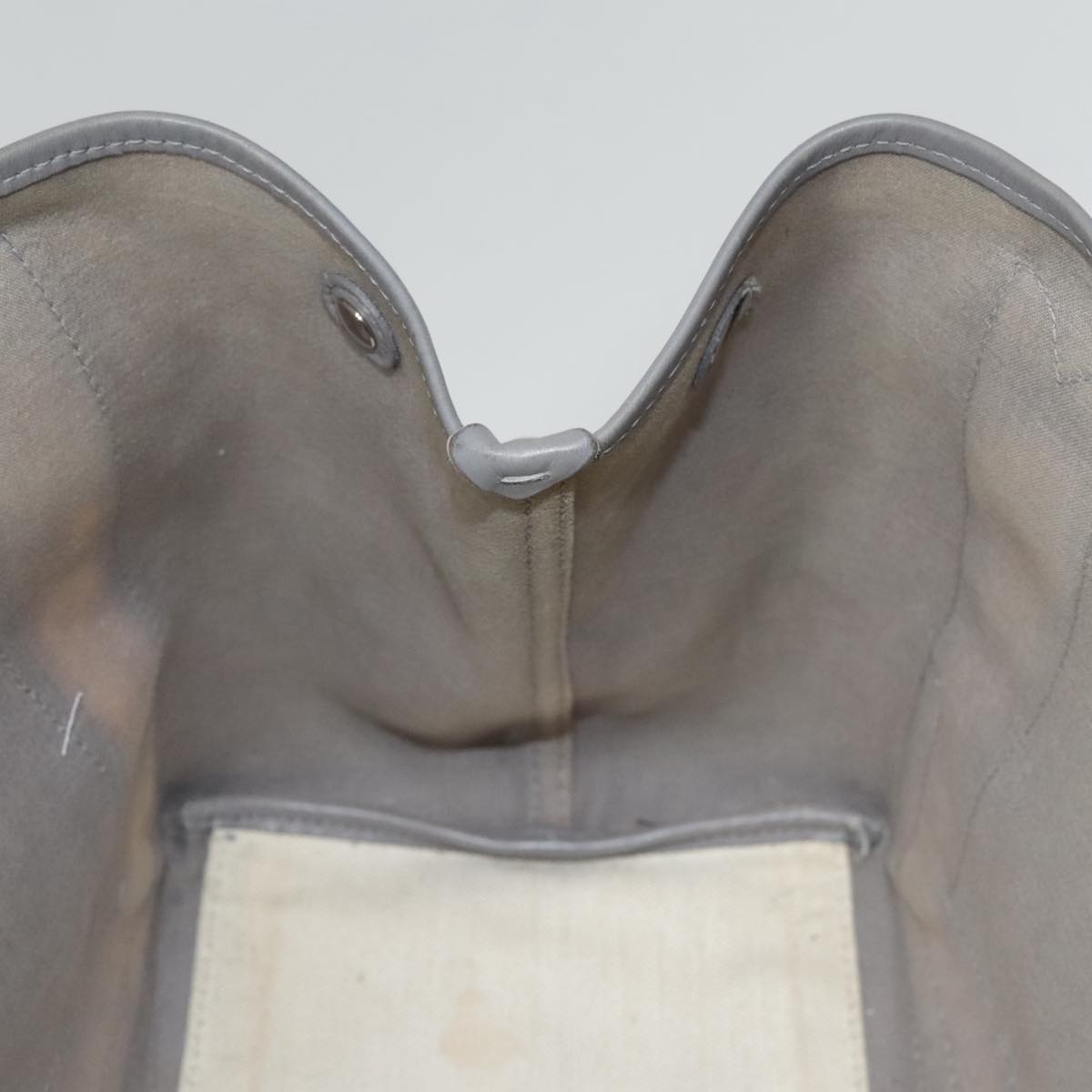 BALENCIAGA Navy Cabas S Hand Bag Canvas Leather White Beige 339933 Auth ep5793