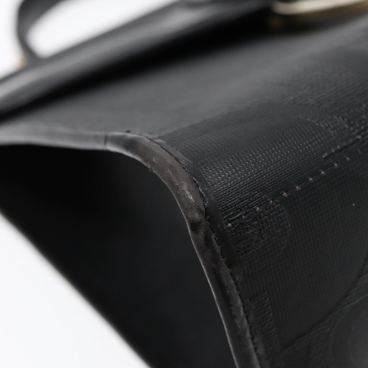 Christian Dior Trotter Canvas Hand Bag Black Gold Auth ep5935