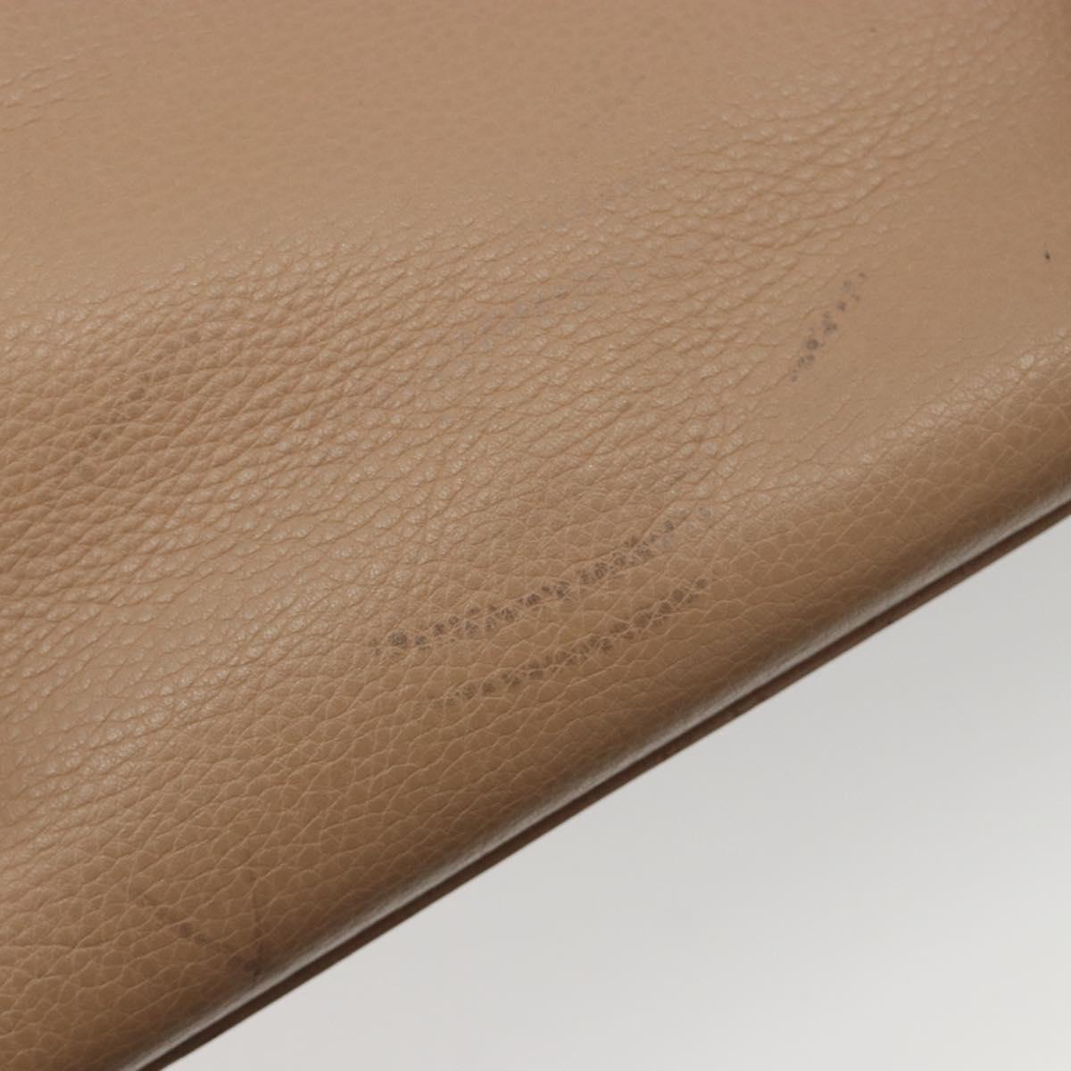 SAINT LAURENT Hand Bag Leather 2way Beige Gold 313499 Auth ep5999