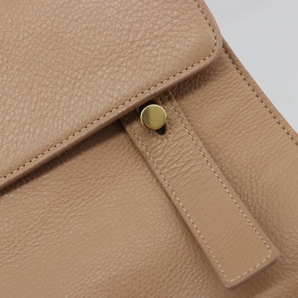 SAINT LAURENT Hand Bag Leather 2way Beige Gold 313499 Auth ep5999