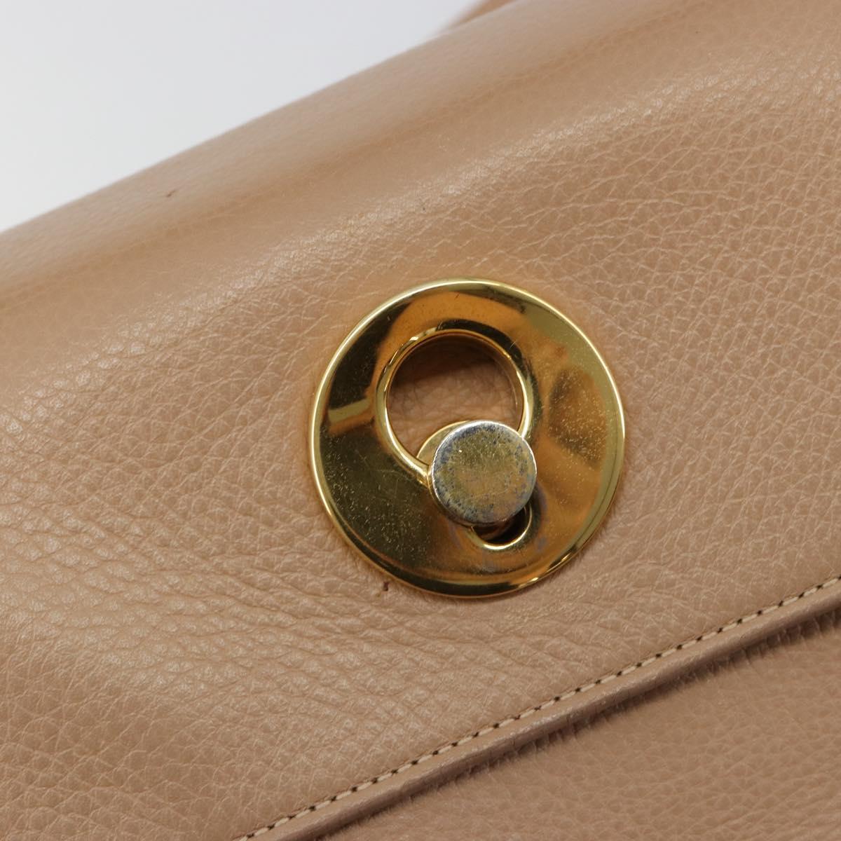 SAINT LAURENT Hand Bag Leather 2way Beige Gold 313499 Auth ep5999