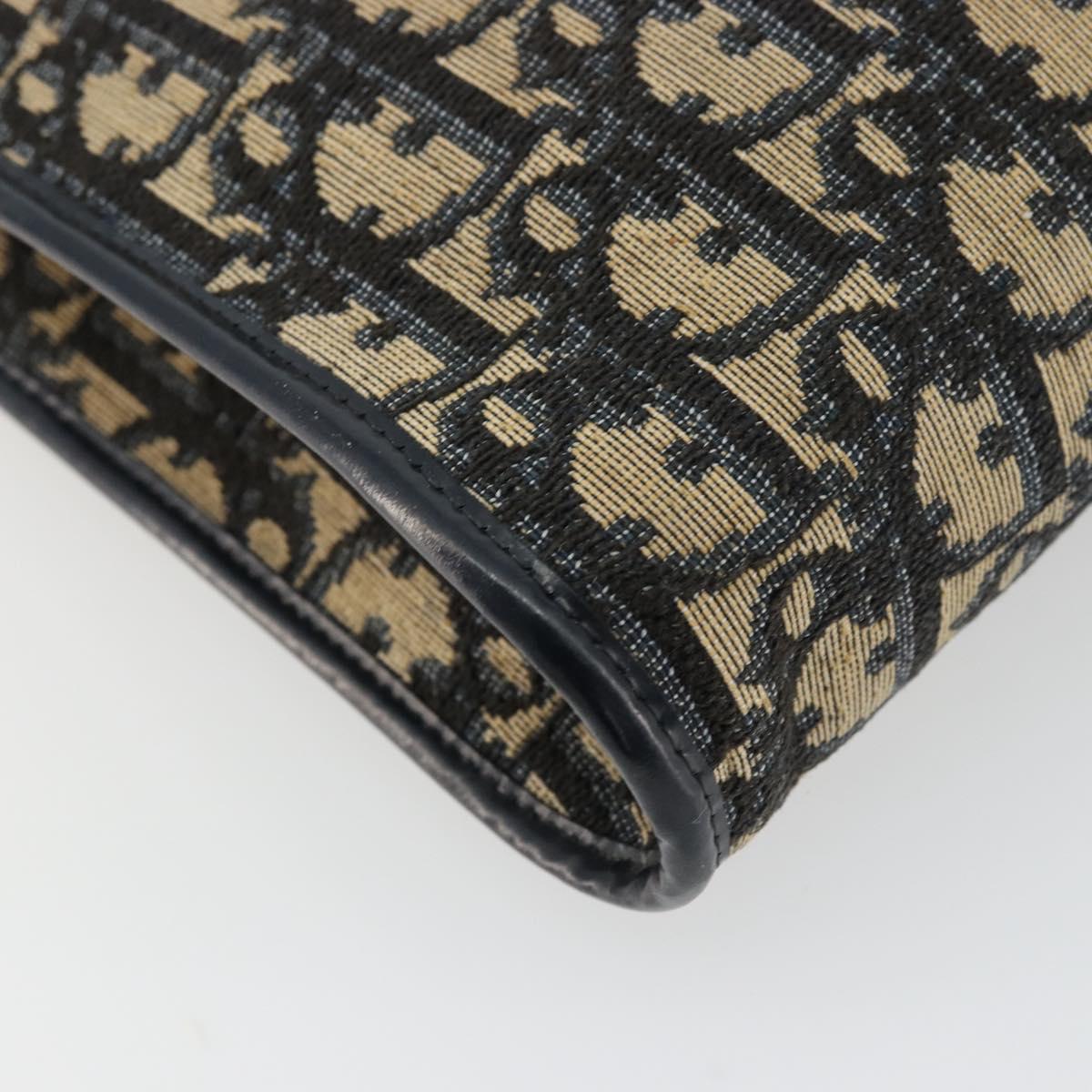 Christian Dior Trotter Canvas Shoulder Bag Navy Auth ep6005