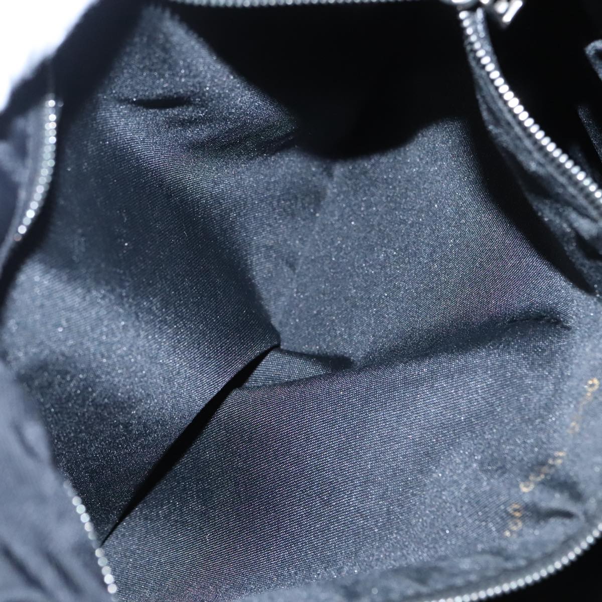 FENDI Zucca Canvas Shoulder Bag Nylon Black Silver Auth ep6025