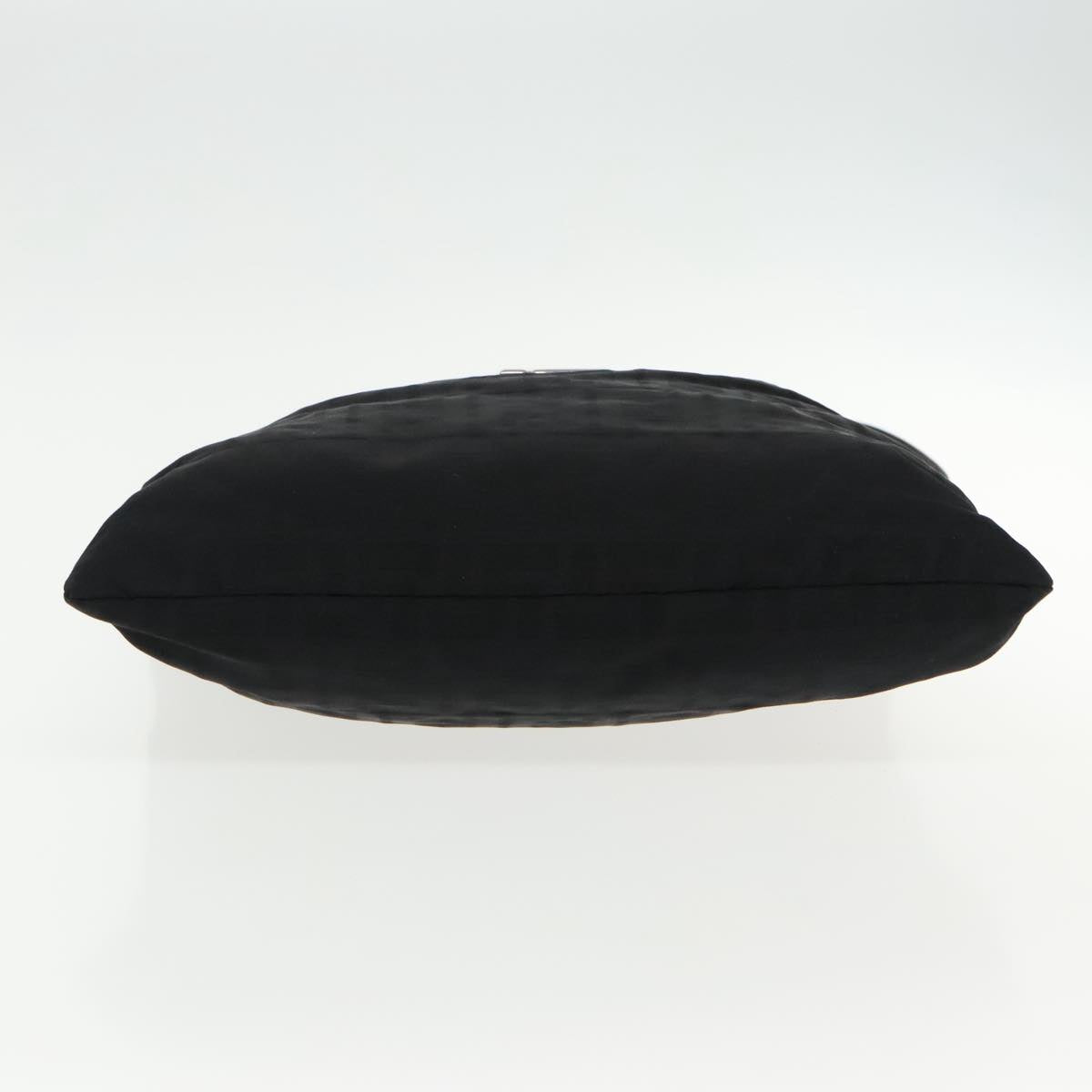 FENDI Zucca Canvas Shoulder Bag Nylon Black Silver Auth ep6025