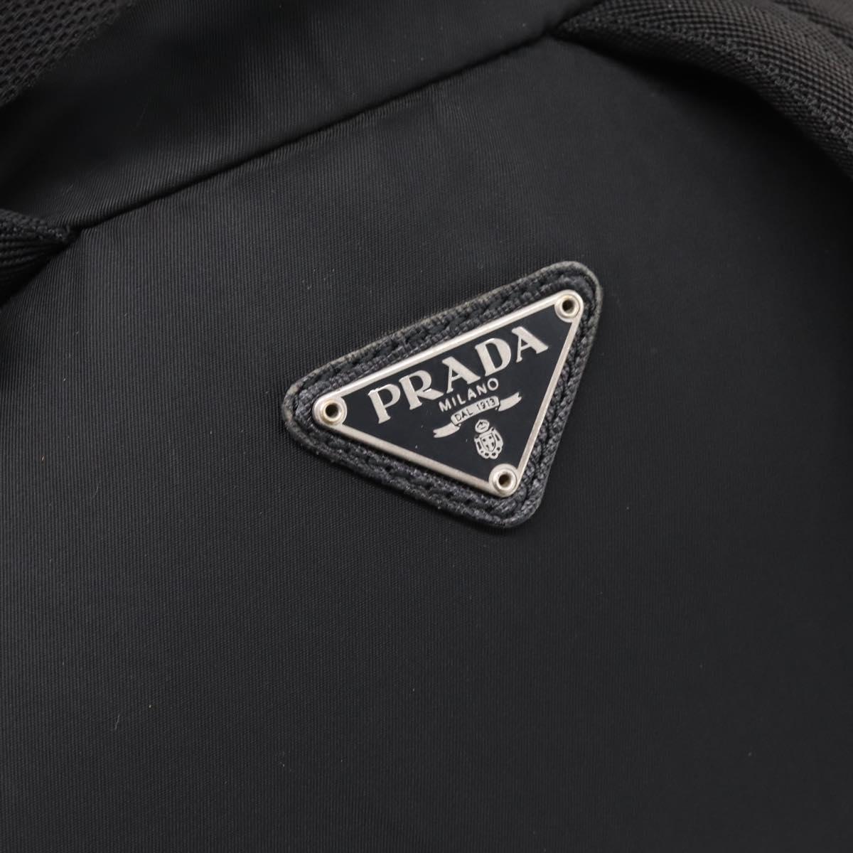 PRADA Backpack Nylon Black Silver Auth ep6168