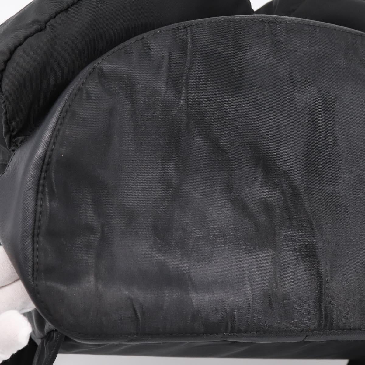 PRADA Backpack Nylon Black Silver Auth ep6168