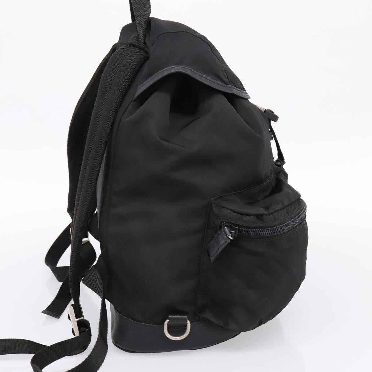 PRADA Backpack Nylon Black Silver Auth ep6168