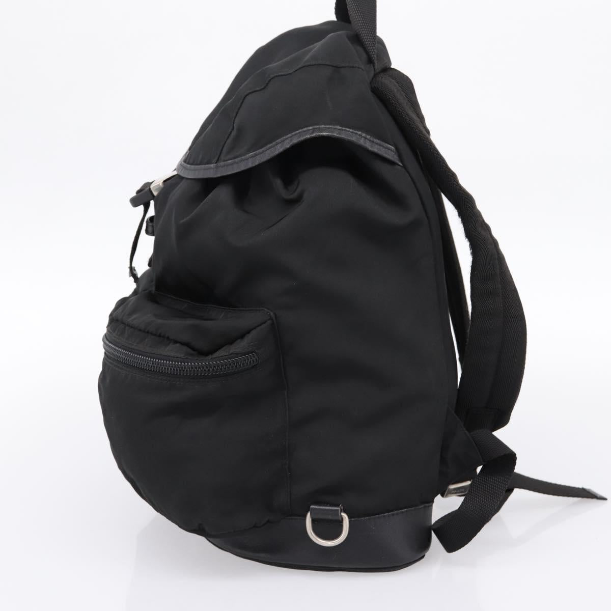 PRADA Backpack Nylon Black Silver Auth ep6168