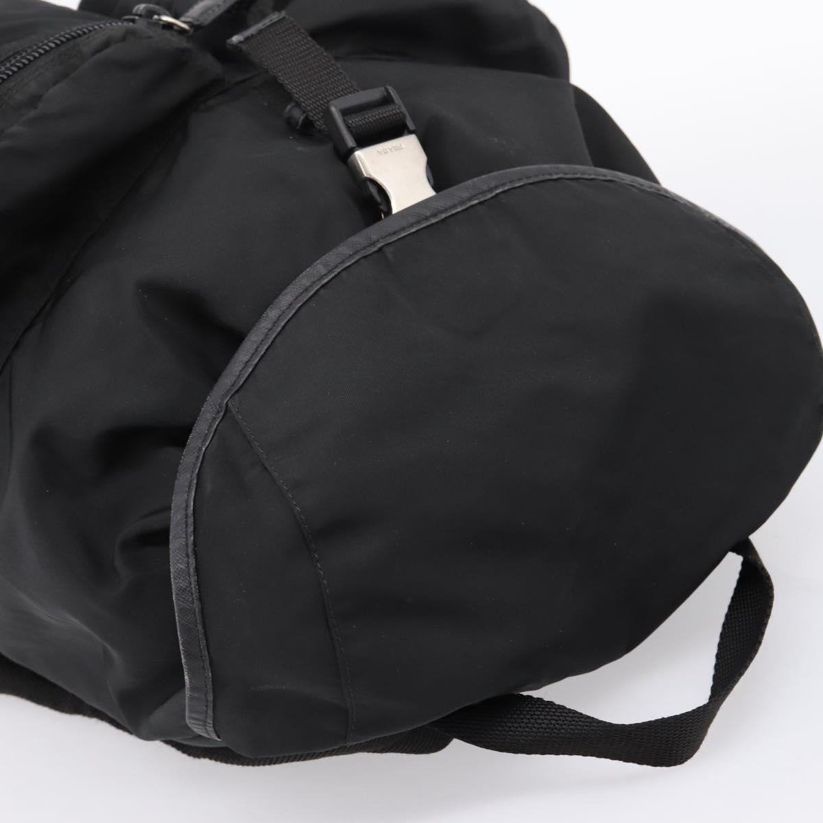 PRADA Backpack Nylon Black Silver Auth ep6168