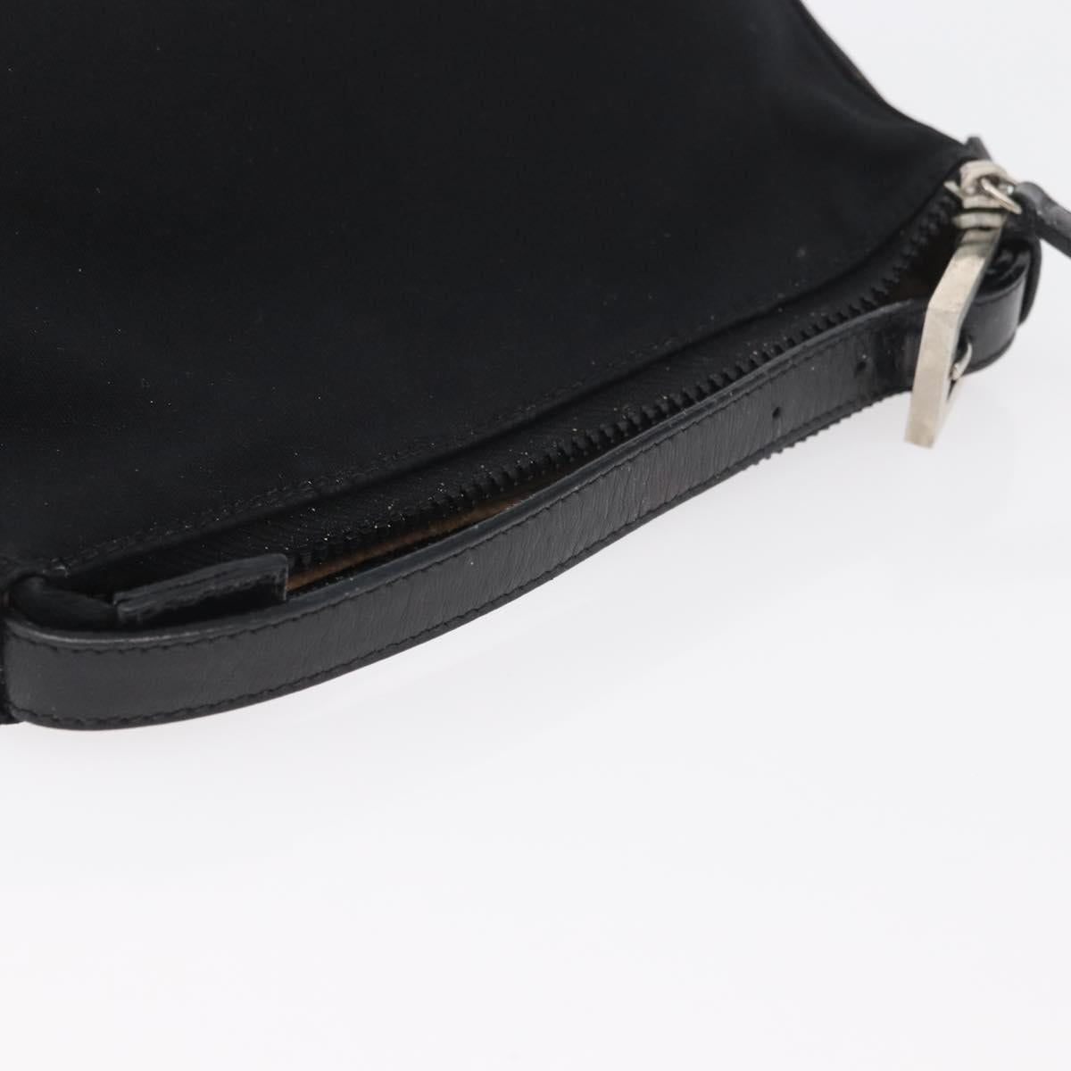 FENDI Hand Bag Nylon Black Silver Auth ep6217
