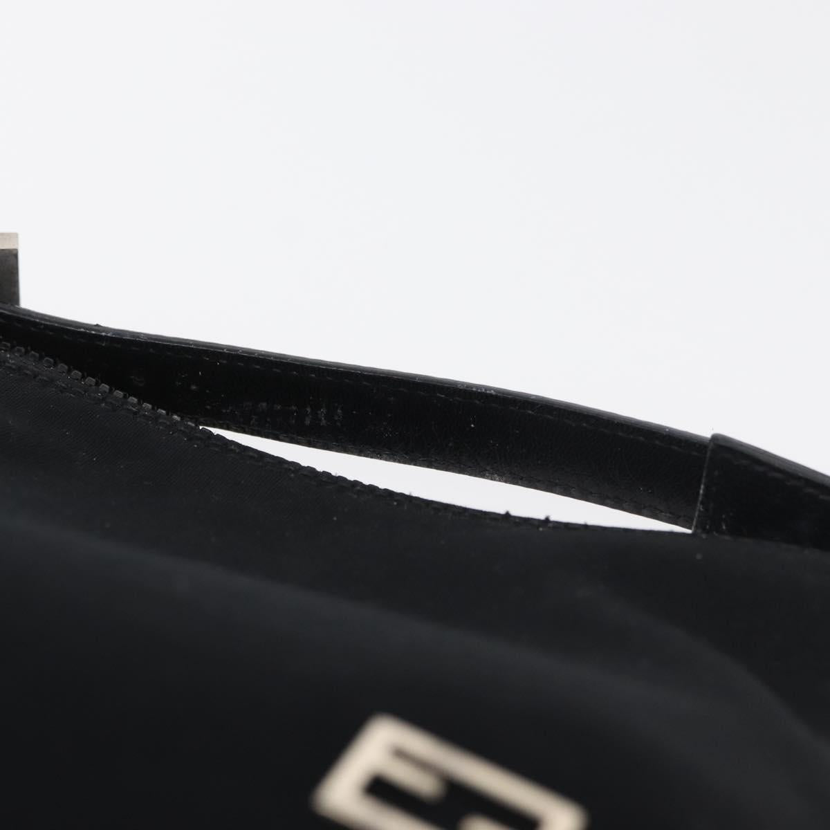 FENDI Hand Bag Nylon Black Silver Auth ep6217
