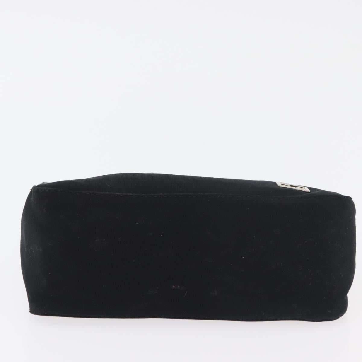 FENDI Hand Bag Nylon Black Silver Auth ep6217