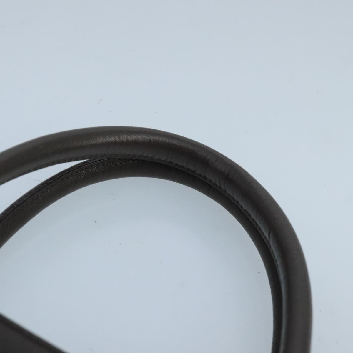 BURBERRY Hand Bag Leather Brown Silver Auth ep6308