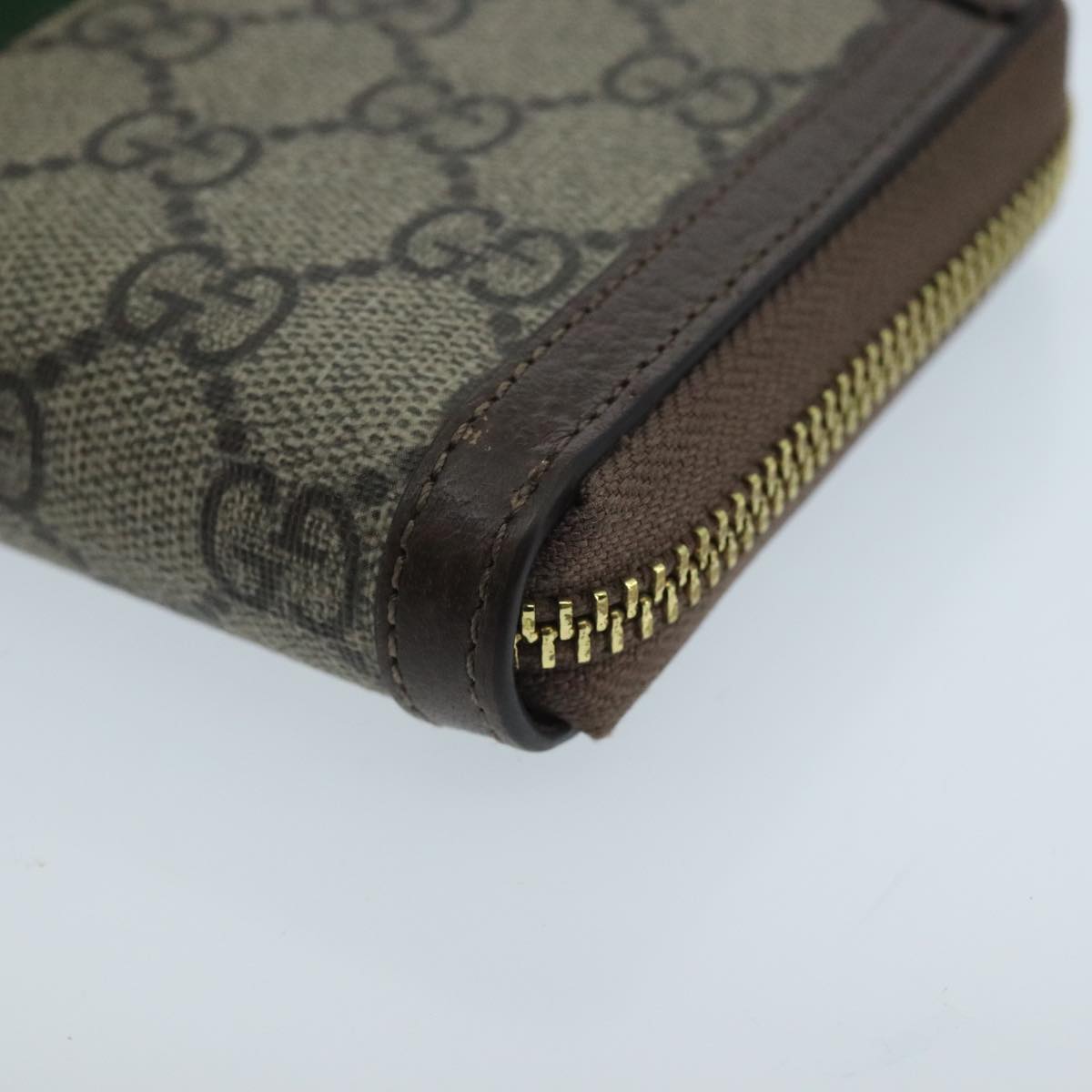 GUCCI GG Ophidia WebSherry Line Wallet PVC Beige Red Green Auth ep6413V