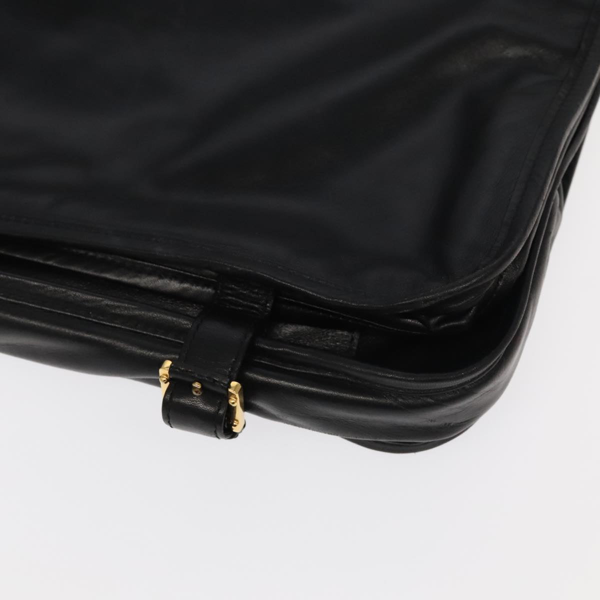 LOEWE Anagram Garment Cover Leather Black Gold Auth ep6458