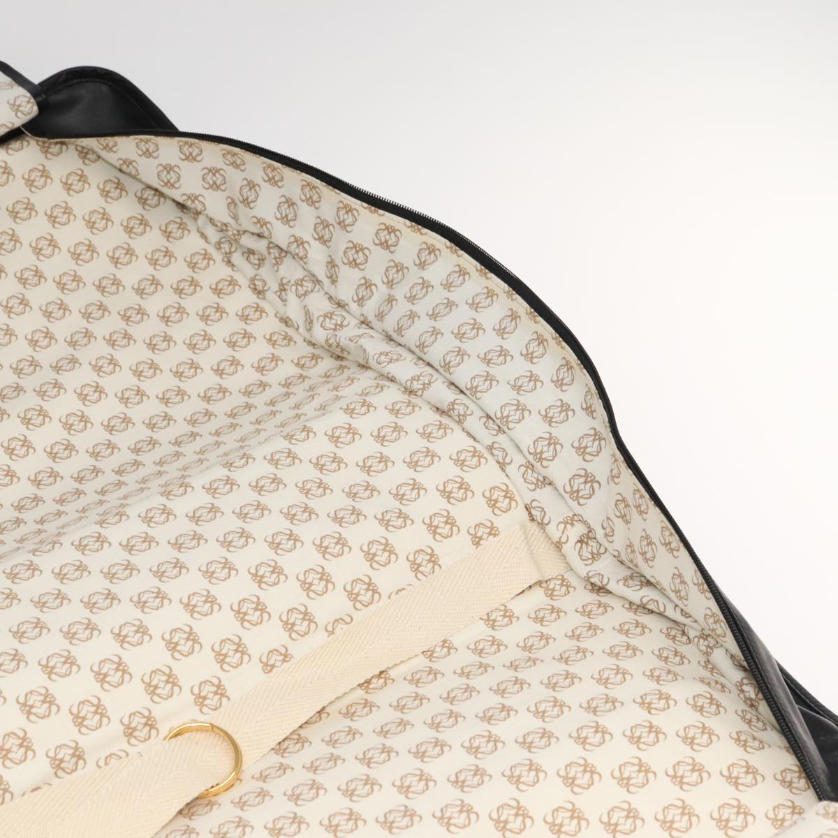 LOEWE Anagram Garment Cover Leather Black Gold Auth ep6458